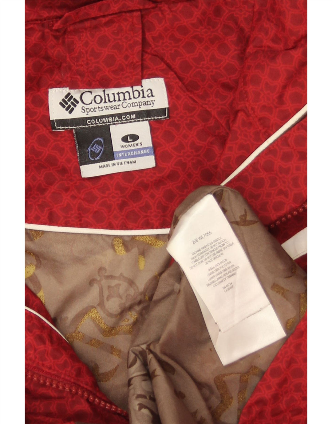 Jaqueta corta-vento Columbia feminina Interchange com capuz Reino Unido 16 grande vermelho