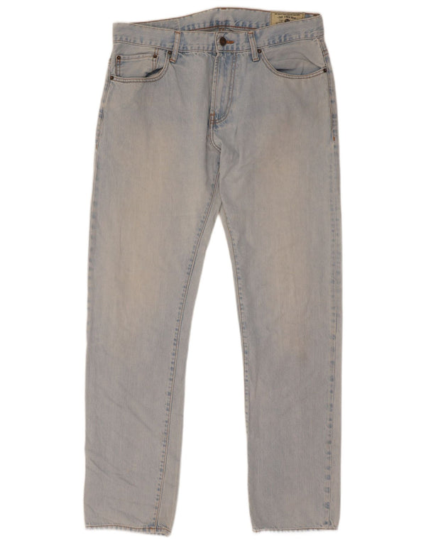 Zara Mens Straight Jeans EU 44 Grande W34 L34 Azul Algodão