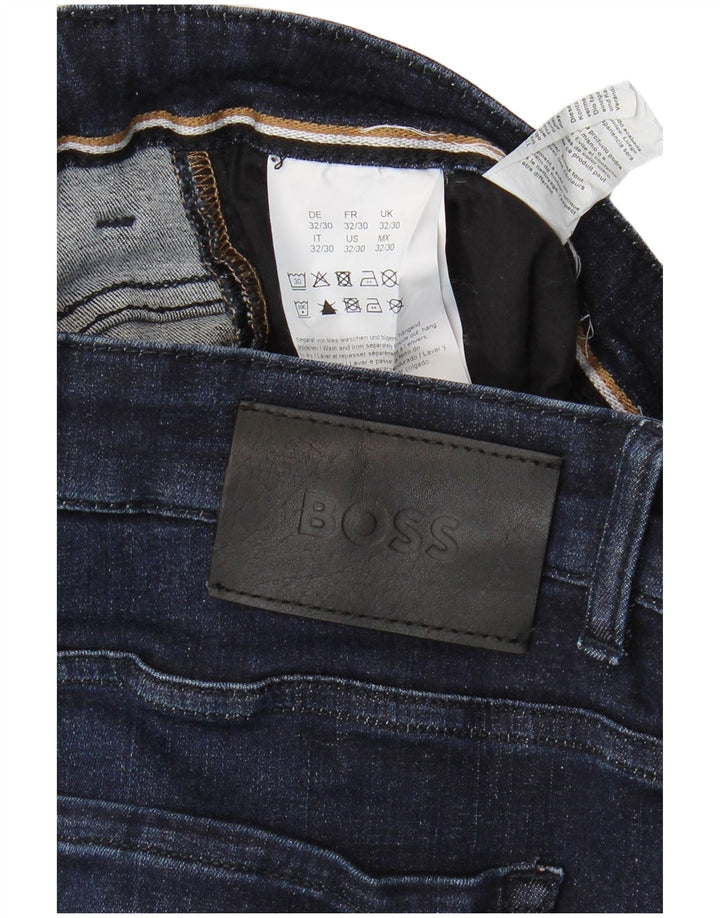 HUGO BOSS Mens Jeans Slim W32 L30 Azul Marinho Algodão