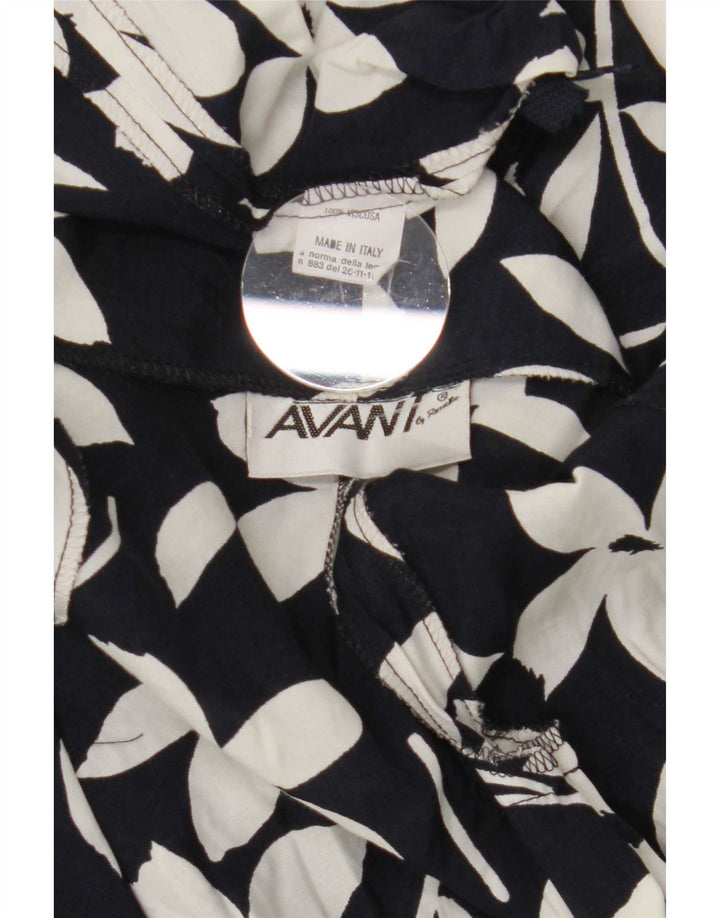 Minissaia feminina Avant W28 média preta floral viscose