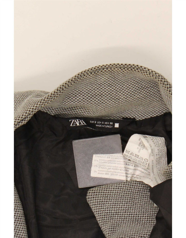 Zara Mens Open Overcoat UK 36 Small Grey Poliéster