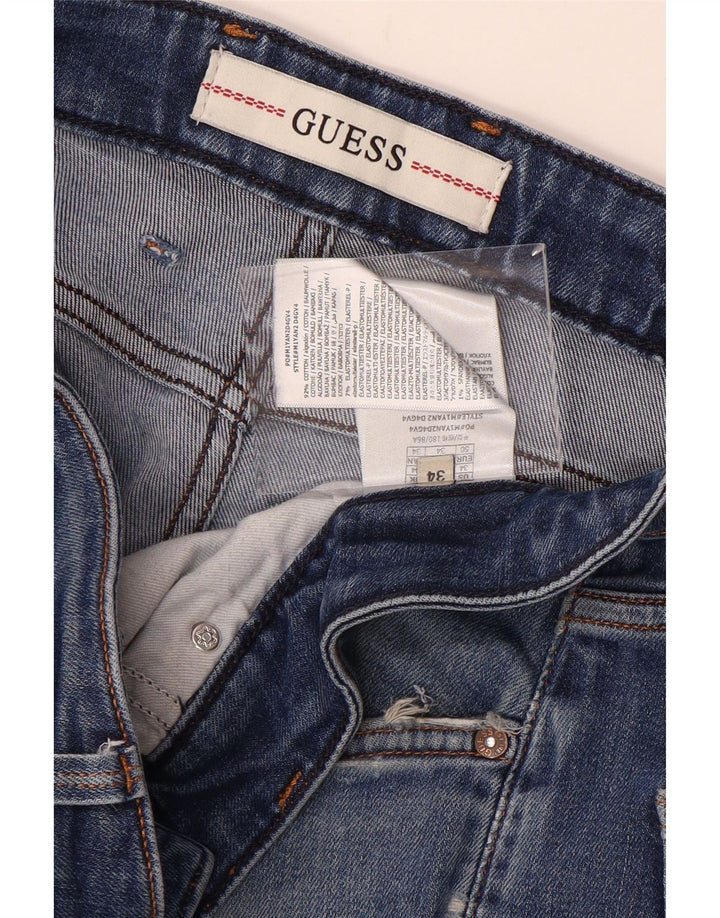 Guess Mens Angels Slim Jeans W34 L31 Azul Algodão