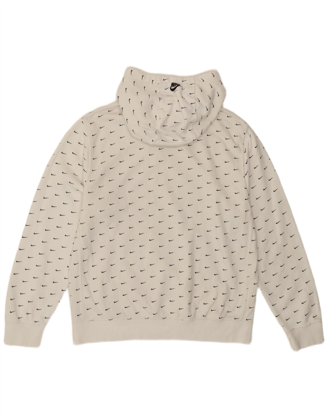 Nike masculino gráfico moletom com capuz médio algodão branco