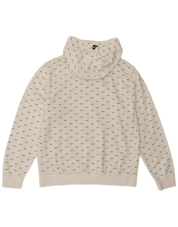 Nike masculino gráfico moletom com capuz médio algodão branco