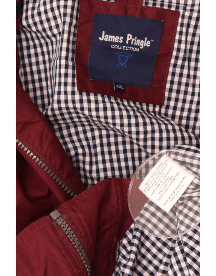 Jaqueta bomber masculina James Pringle Reino Unido 44 2XL poliéster cor de vinho