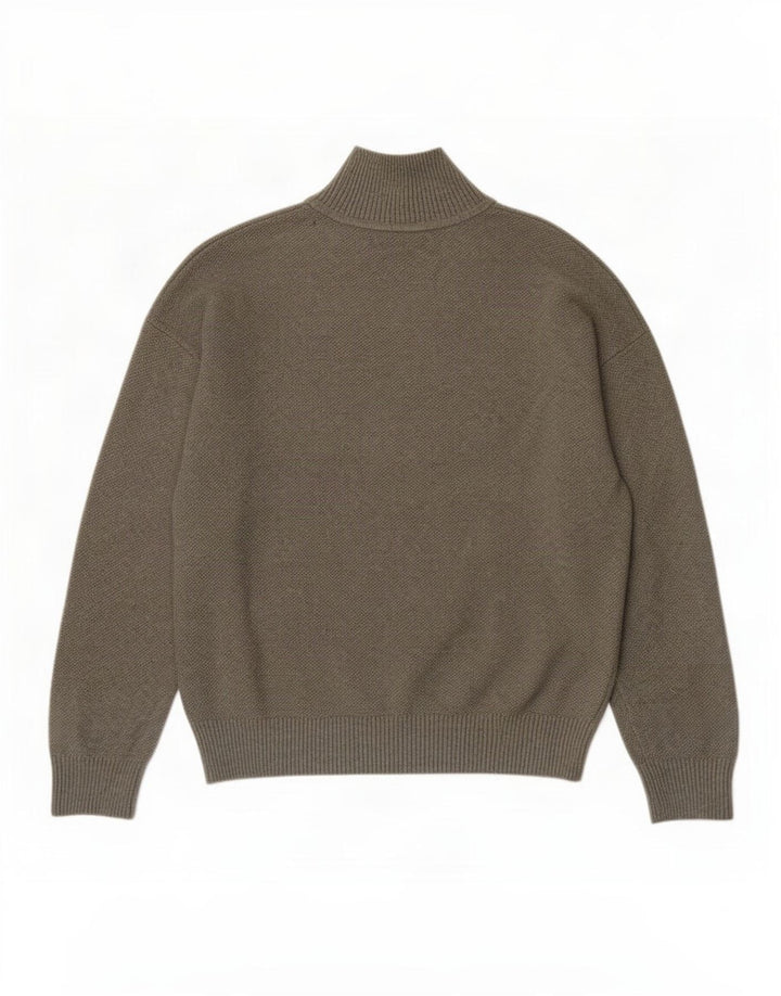 Suéter feminino Marks & Spencer com gola tartaruga Reino Unido 10 pequeno cáqui