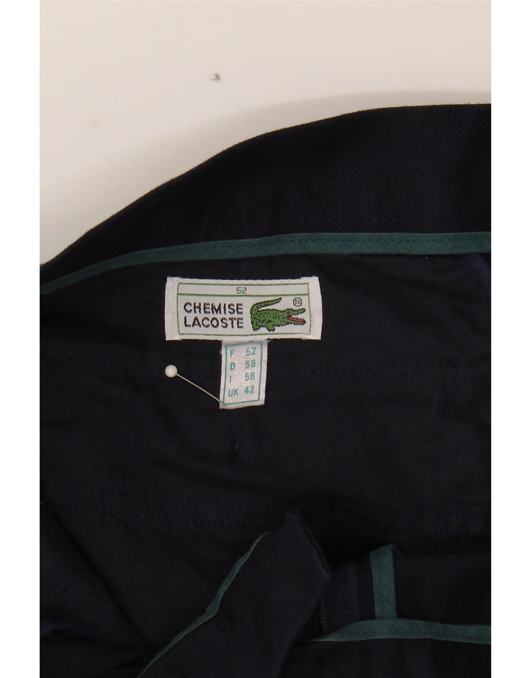 LACOSTE Mens Pegged Suit Trousers W42 L33 Navy Blue Cotton Vintage Lacoste and Second-Hand Lacoste from Messina Hembry 