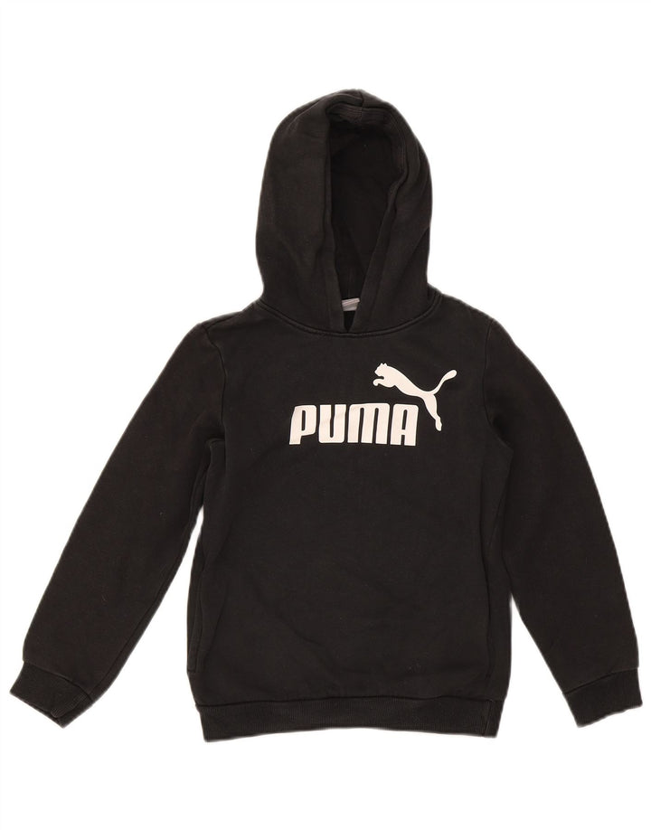 Jumper com capuz gráfico PUMA Boys 9-10 anos algodão preto