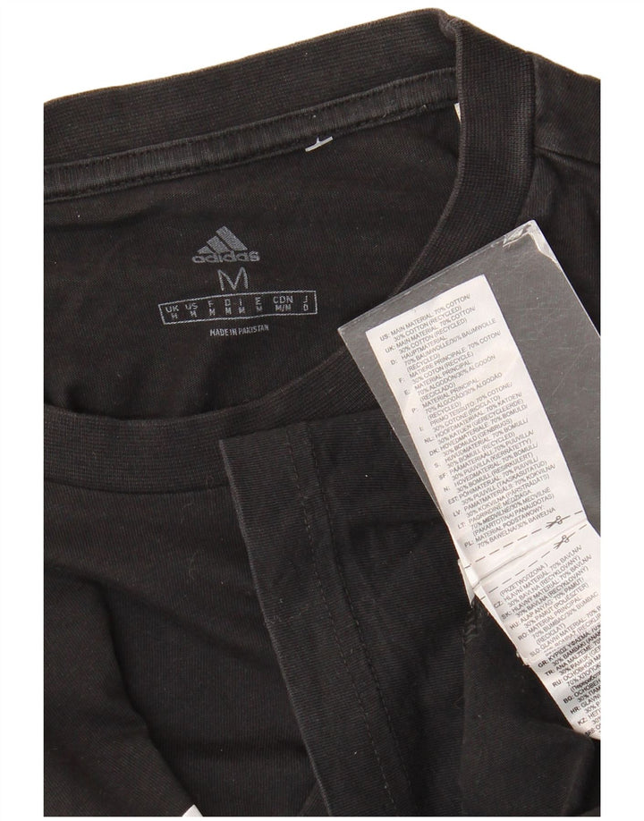 Adidas Mens Graphic T-Shirt Top Médio Algodão Preto