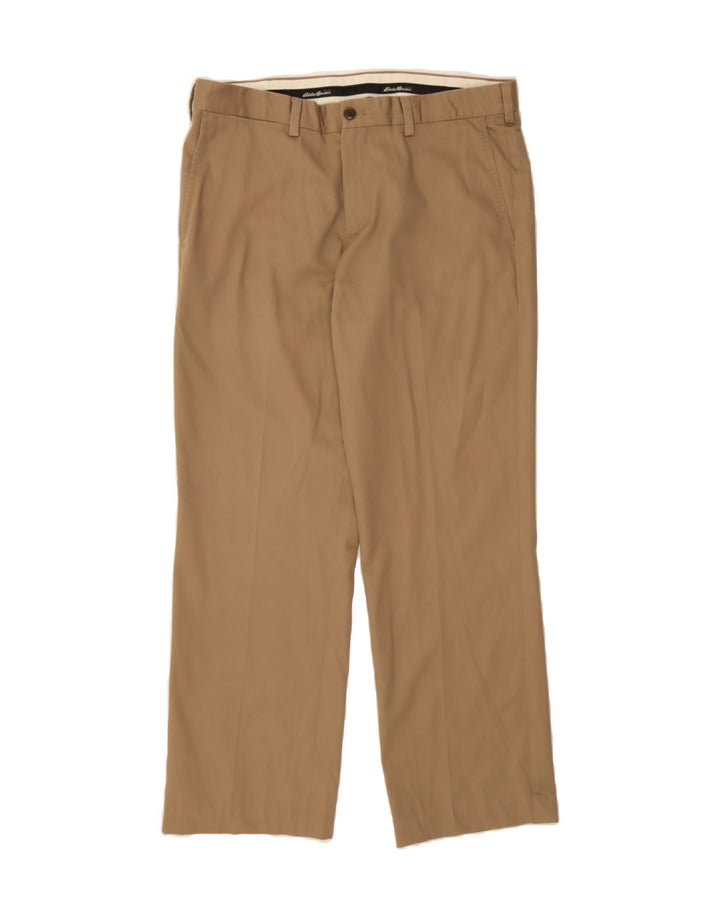 EDDIE BAUER Mens Classic Fit Straight Chino Trousers W36 L31 Beige Cotton Vintage Eddie Bauer and Second-Hand Eddie Bauer from Messina Hembry 
