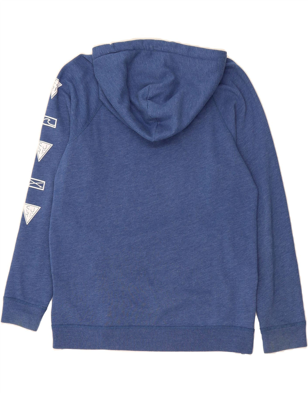 HOLLISTER Mens Graphic Zip Neck Hoodie Jumper Medium Blue Cotton Vintage Hollister and Second-Hand Hollister from Messina Hembry 