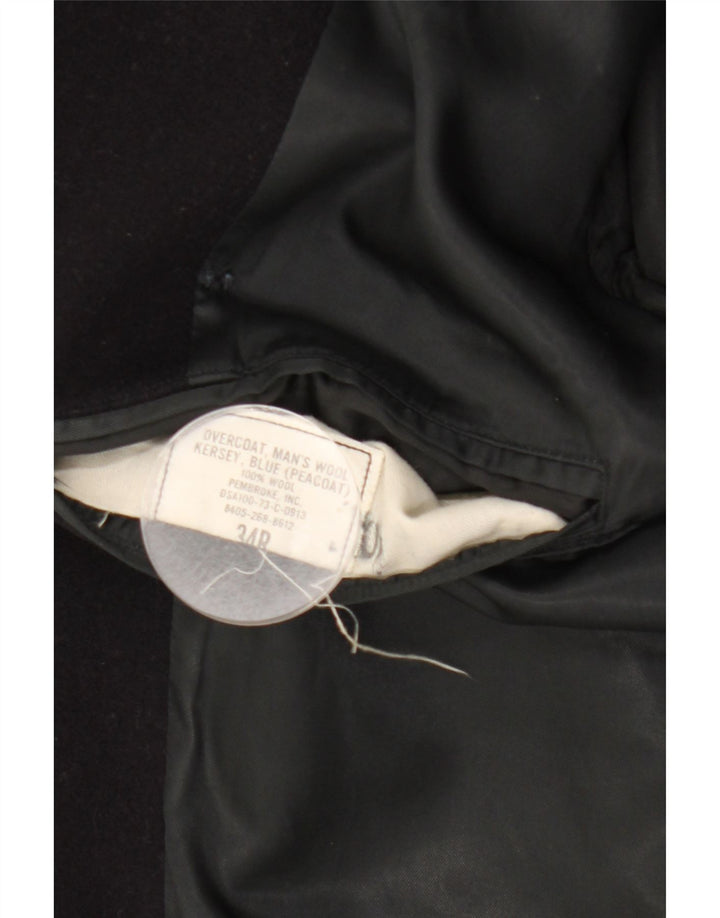 Casaco masculino vintage Pea UK 34 XS lã azul marinho