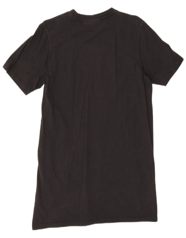 Adidas Camiseta Feminina Graphic Vestido UK 10 Pequeno Algodão Preto