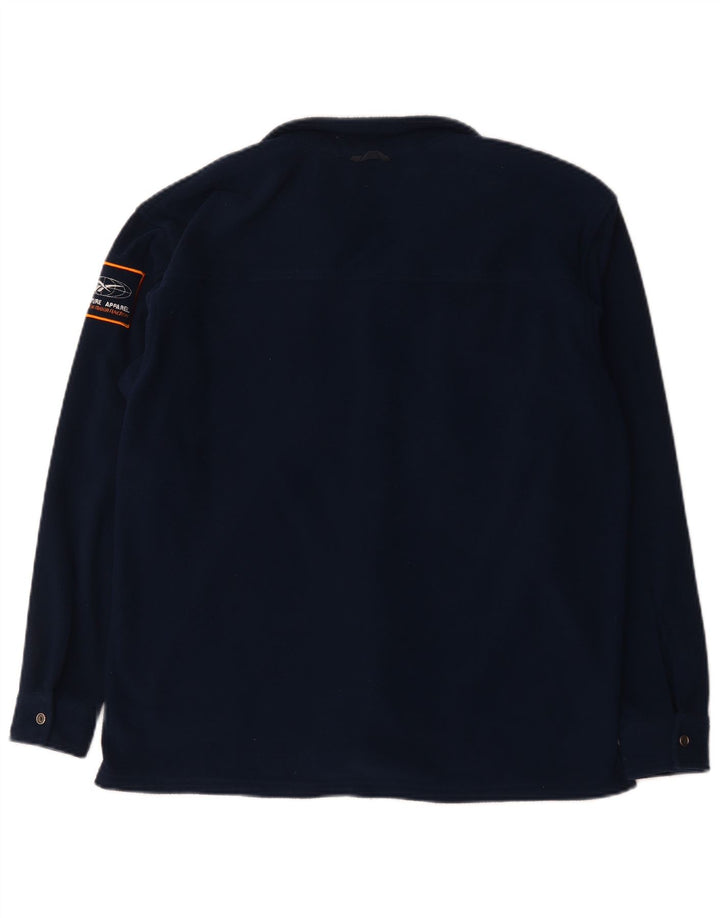 Camisa de lã masculina Reebok grande poliéster azul marinho