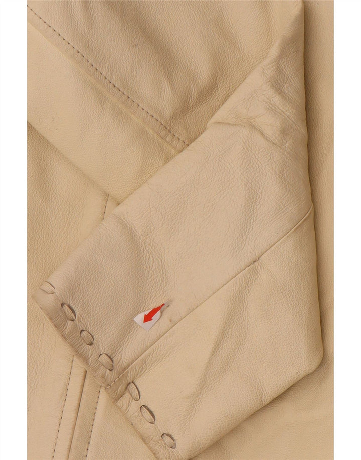 CONBIPEL Womens Leather Jacket IT 42 Medium Beige Leather Vintage Conbipel and Second-Hand Conbipel from Messina Hembry 