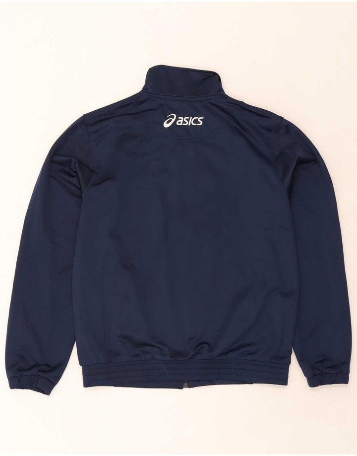 Asics Mens Full Tracksuit Médio Azul Marinho Colourblock Poliéster