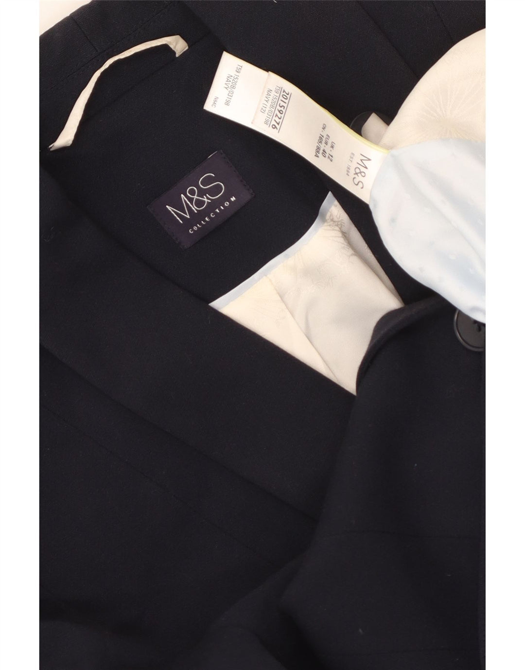 Jaqueta Blazer Feminina Marks & Spencer UK 12 Poliéster Azul Marinho Médio