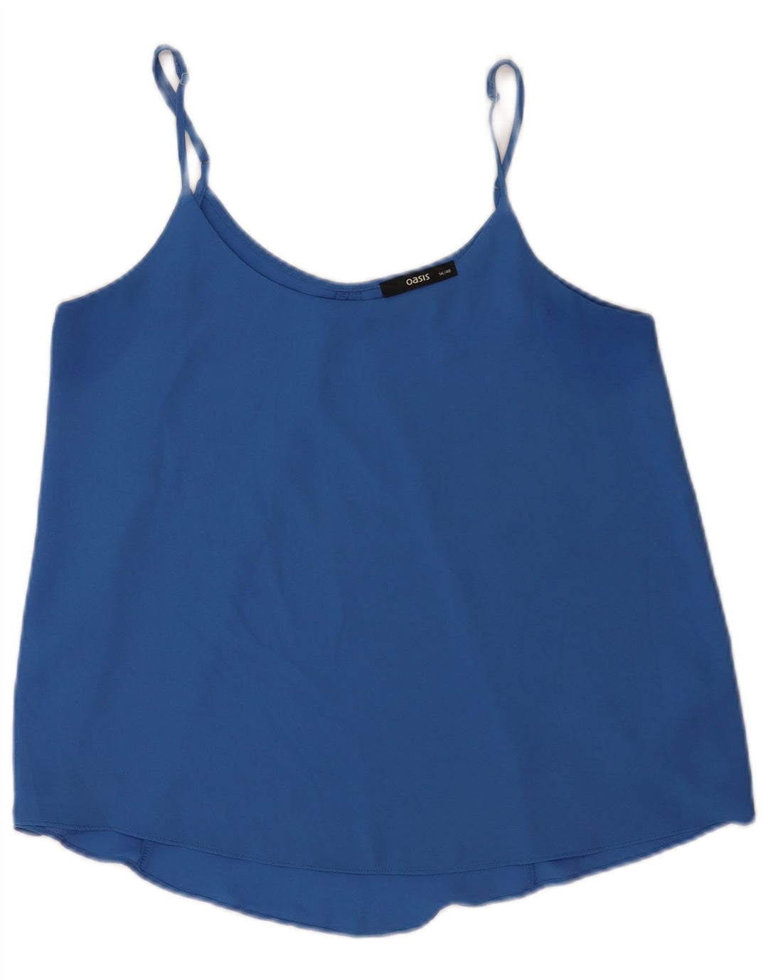 Top feminino Oasis Crop Cami UK 14 poliéster azul médio
