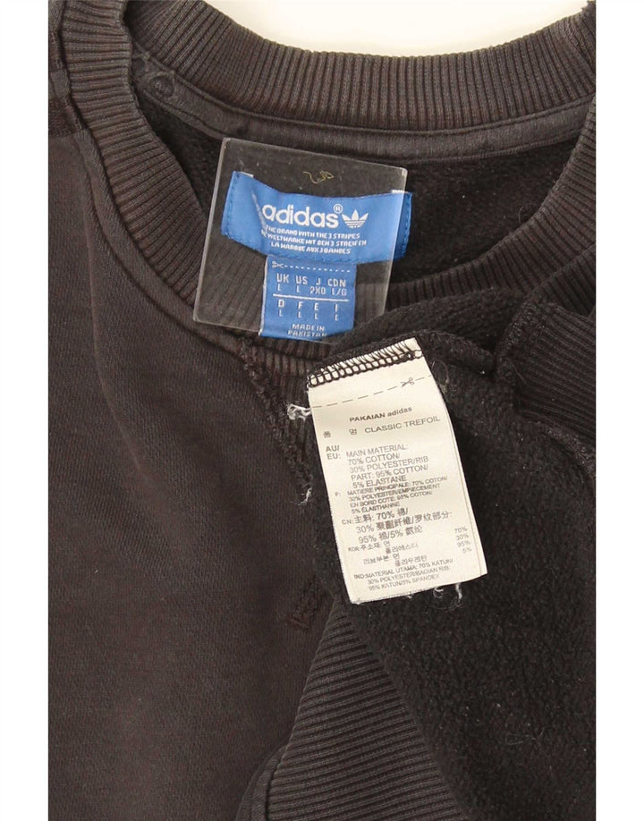 Adidas Mens Moletom Jumper Grande Algodão Cinza