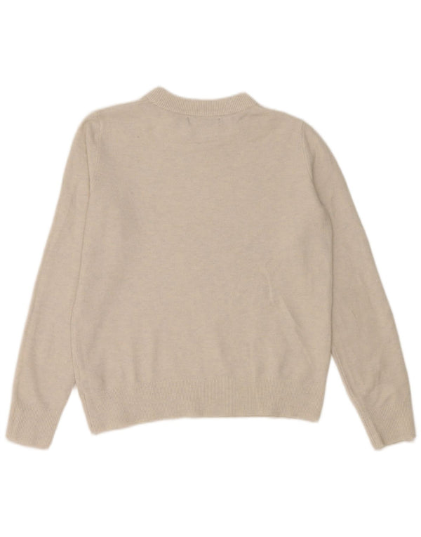 Suéter feminino Marks & Spencer com gola redonda e gola redonda UK 6 XS off white