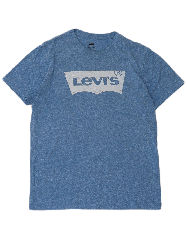 Camiseta gráfica masculina Levi's Top médio azul manchado