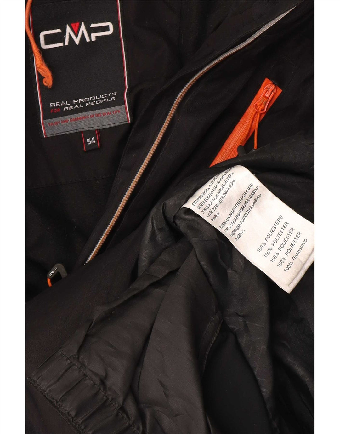 Jaqueta de esqui com capuz masculino CMP IT 54 2XL preto Colourblock poliéster esportes