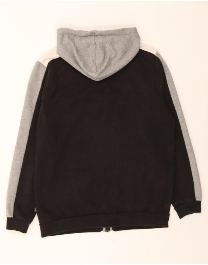 PUMA Mens Zip Hoodie Sweater Large Black Colourblock Cotton Vintage Puma and Second-Hand Puma from Messina Hembry 