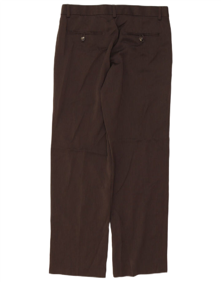 Calça chino reta masculina IZOD W30 L30 poliéster marrom