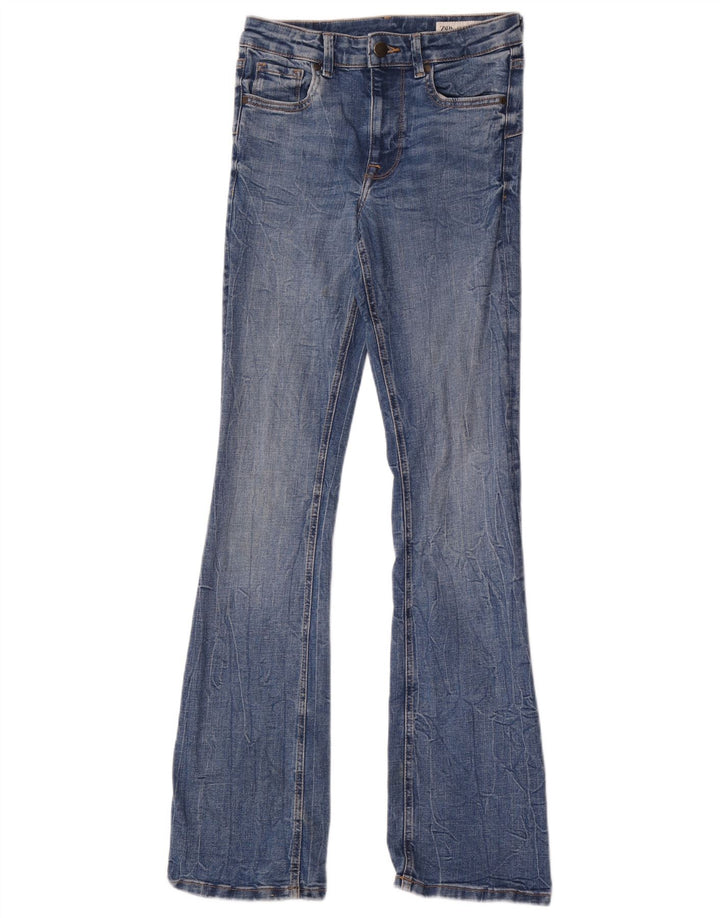 Zara Calça jeans feminina larga EU 36 XS W26 L34 Azul