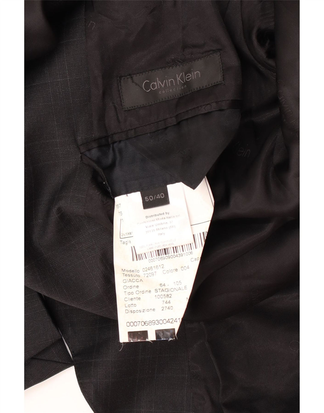 Jaqueta blazer masculina de 2 botões Calvin Klein IT 50 grande lã xadrez cinza