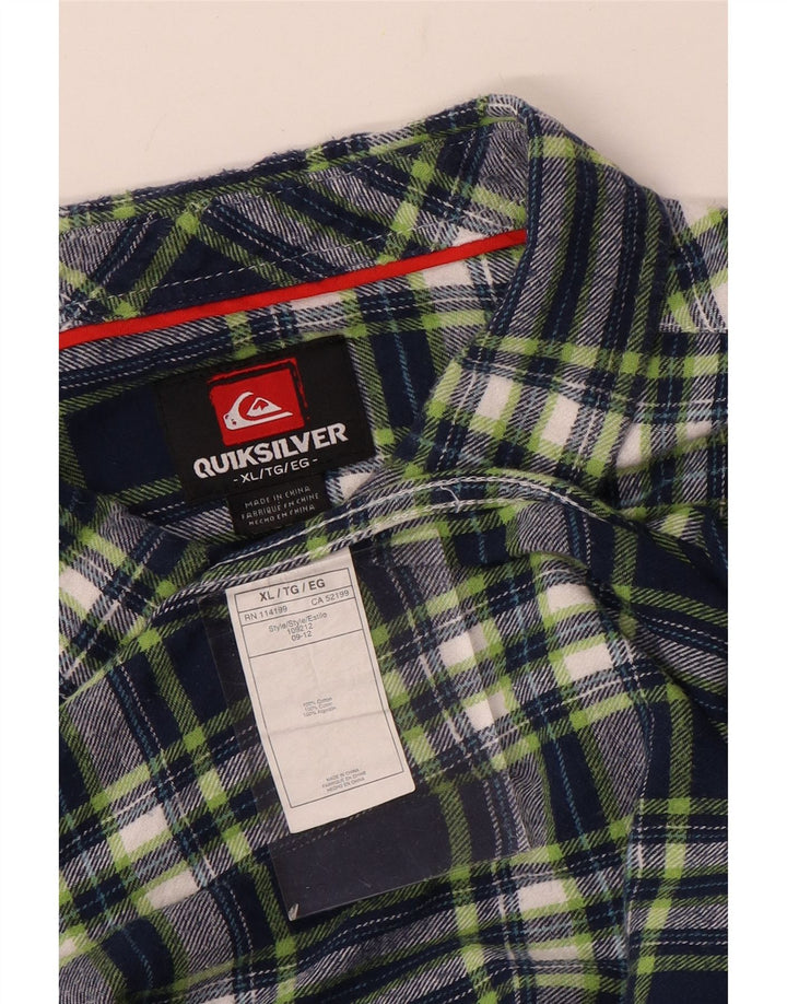 Camisa masculina de flanela QUIKSILVER XL algodão xadrez azul marinho