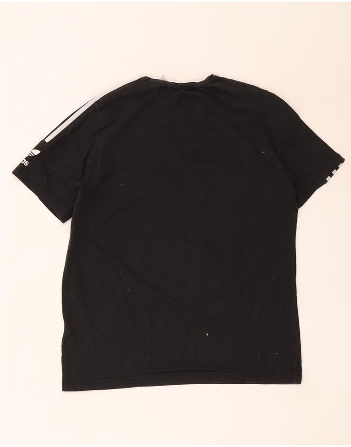 Adidas Mens Camiseta Top Médio Algodão Preto