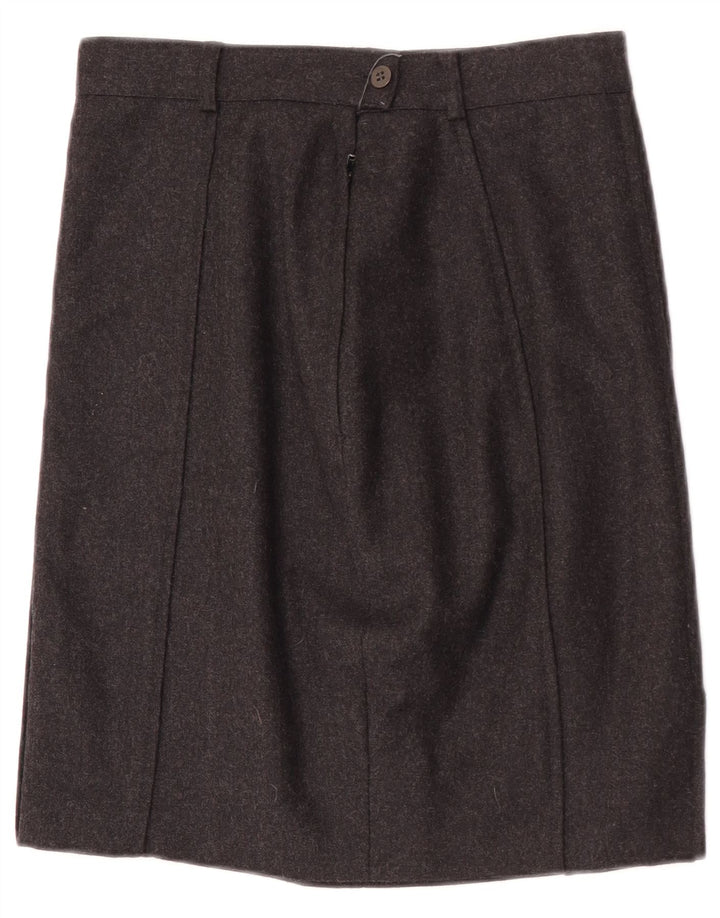 Saia reta feminina vintage W26 pequena cinza