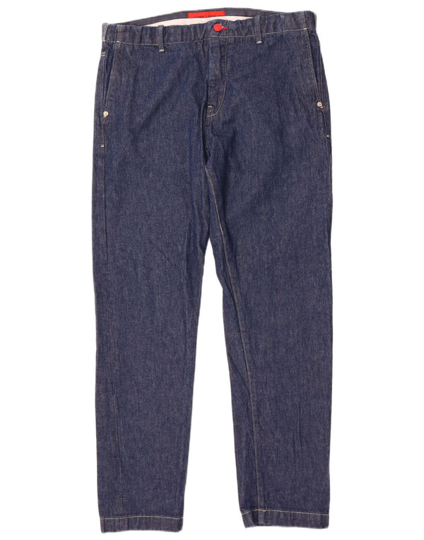 Hugo Replay Mens Straight Jeans W33 L32 Azul Marinho Algodão