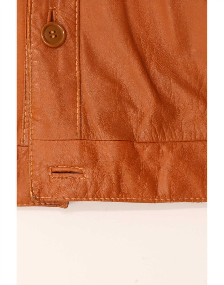 Jaqueta de couro masculina vintage UK 38 marrom médio