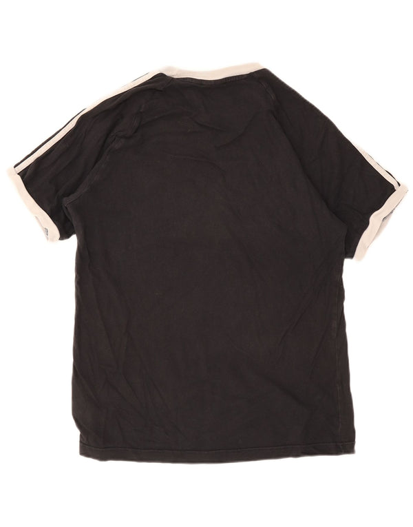 Adidas Mens Camiseta Top Pequeno Algodão Preto