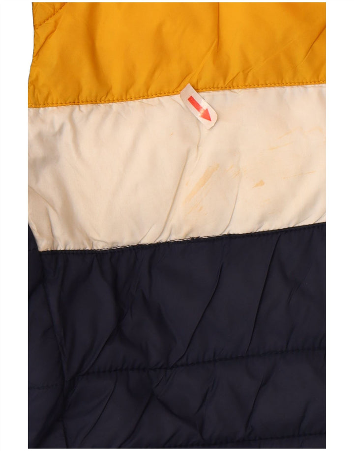 Jaqueta masculina acolchoada com capuz Jack & Jones Reino Unido 38 bloco colorido azul marinho médio