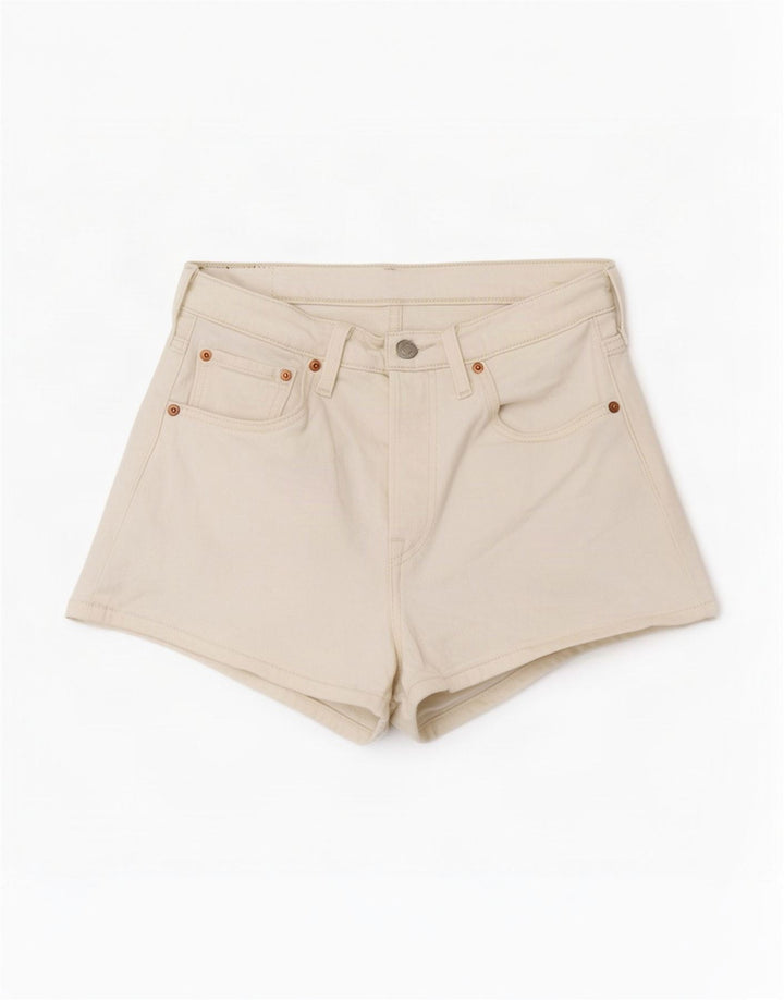 Shorts jeans feminino Levi's 501 pequeno W27 algodão branco
