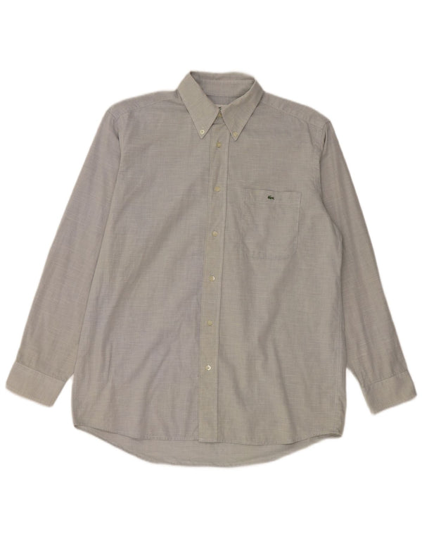 Camisa masculina Lacoste tamanho 39 algodão cinza médio