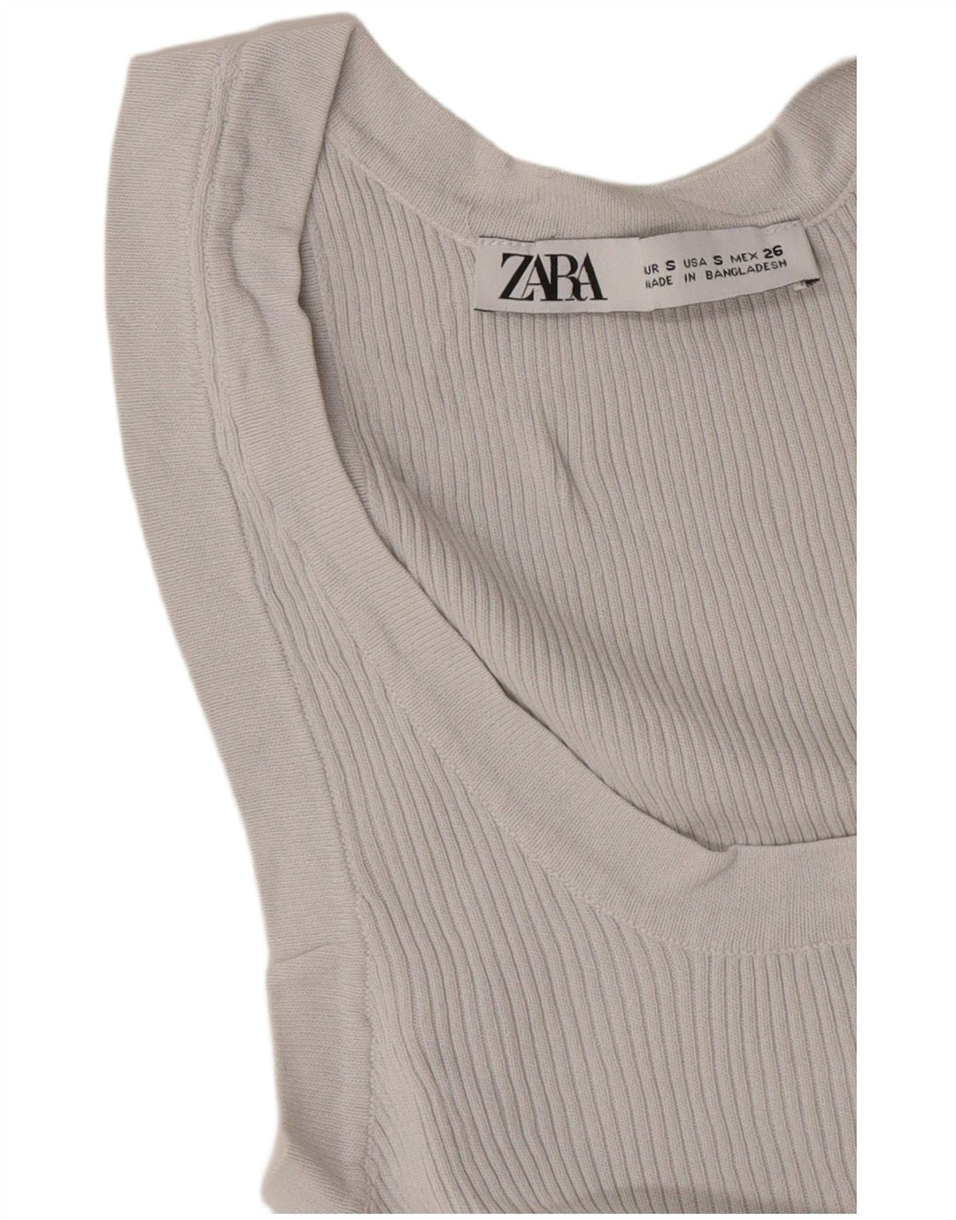 Zara Womens Vest Top UK 8 Pequeno Cinza