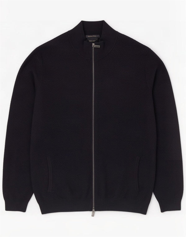 Suéter cardigã masculino Massimo Dutti XL algodão azul marinho
