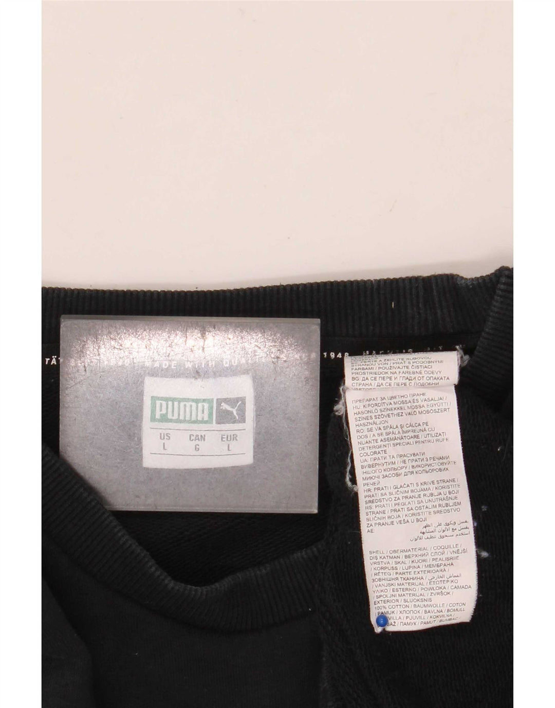 Puma moletom masculino jumper grande algodão preto