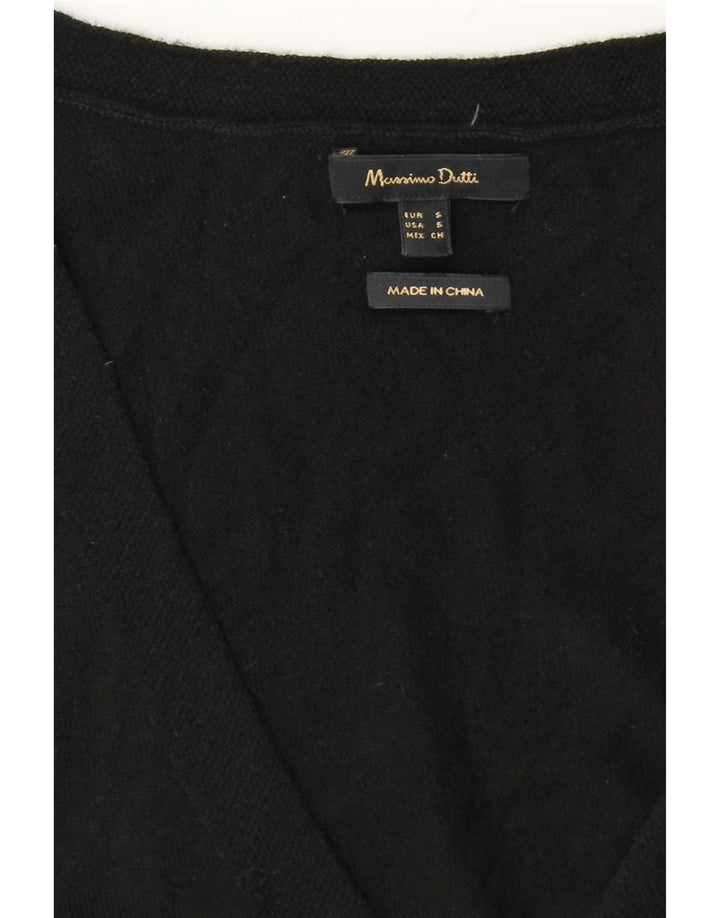 Suéter masculino Massimo Dutti com decote em V pequeno preto