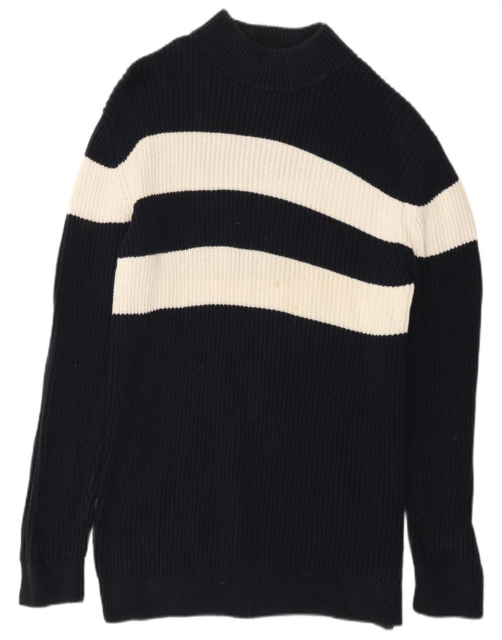 Suéter masculino com gola tartaruga da French Connection listrado azul marinho médio