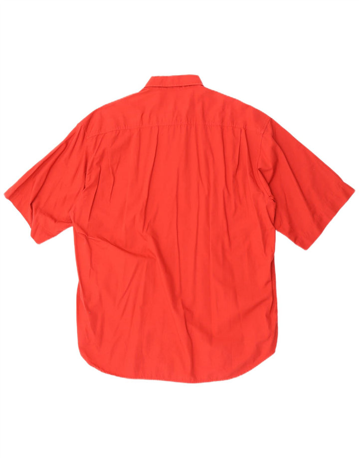 Camisa masculina de manga curta Stefanel algodão vermelho médio