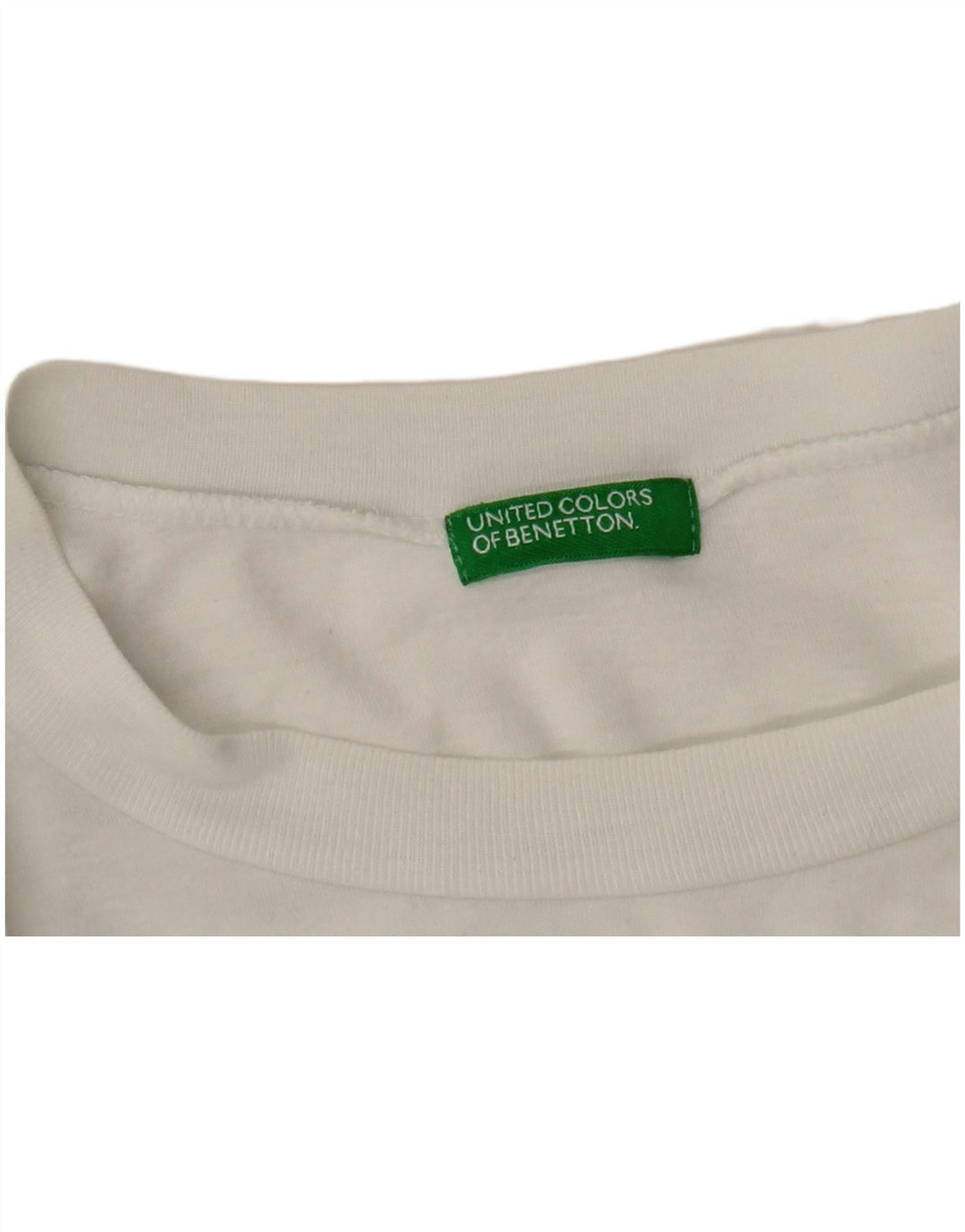 Camiseta gráfica masculina Benetton Top médio branco