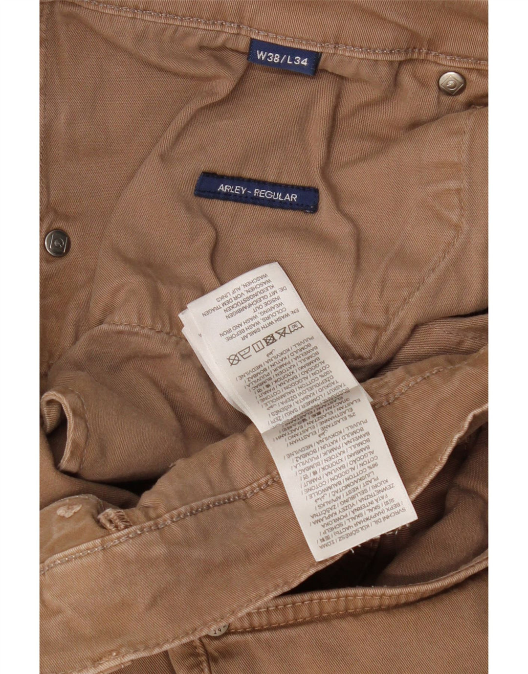 Calça masculina GANT regular fit casual W38 L34 algodão marrom