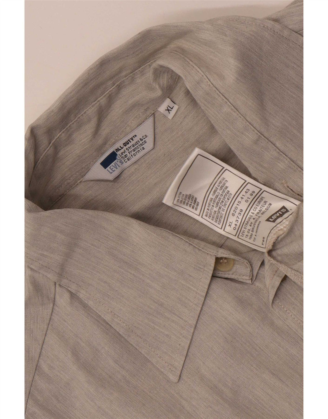 Camisa masculina de manga curta Levi's XL cinza algodão