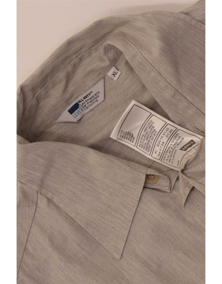 Camisa masculina de manga curta Levi's XL cinza algodão