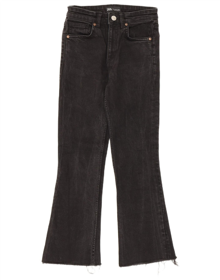 Zara Jeans feminino queimado EU 36 XS W26 L26 algodão preto